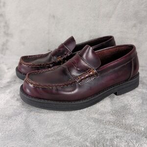 G.H. Bass & Co. Antaries Boys 2.5M Brown Leather Penny Loafers Moc Toe Shoes